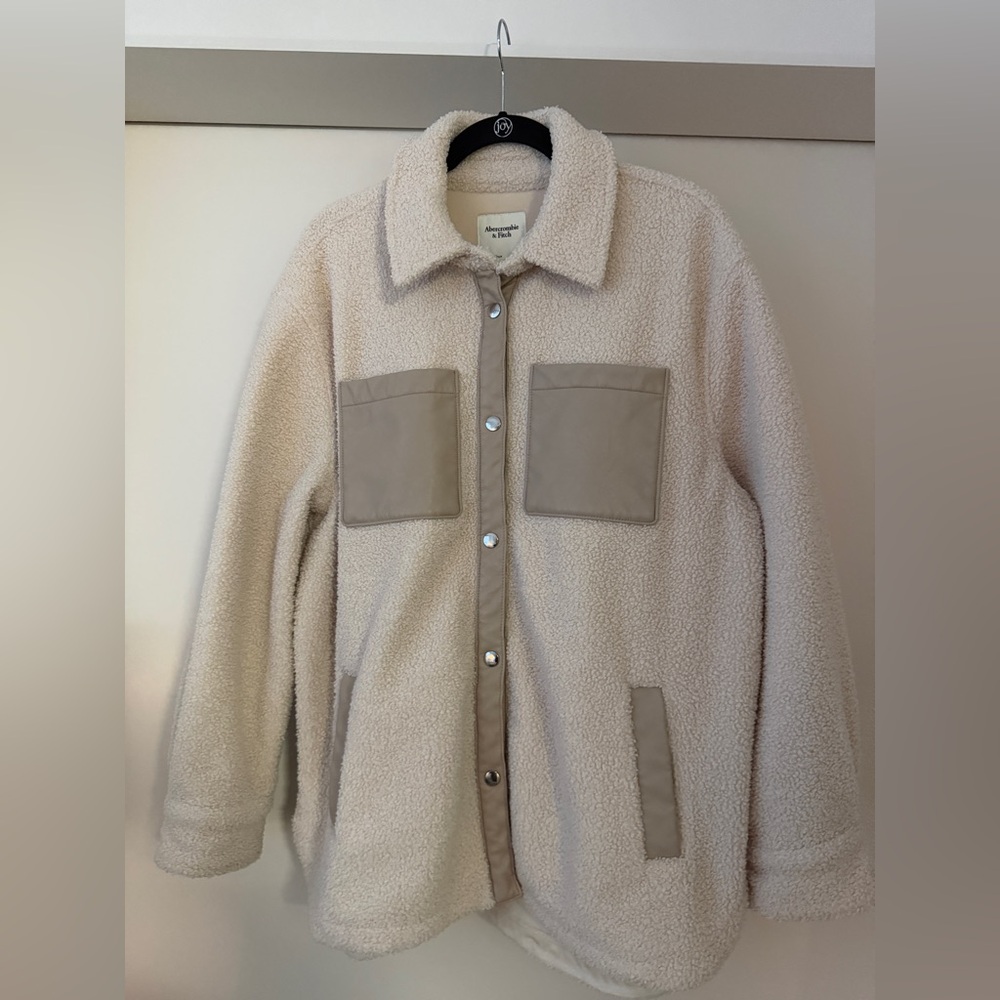 Abercrombie & Fitch Beige Sherpa Jacket